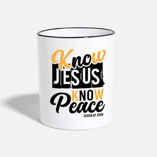 Christliche Tassen im Online Shop von JSIGN - Know Jesus Know Peace